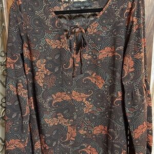 Sanctuary Black and Orange Patterned Blouse